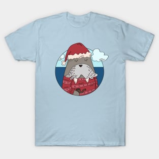 Vintage Christmas Walrus Cartoon // Winter Walrus Winter Animal // North Pole Walrus T-Shirt